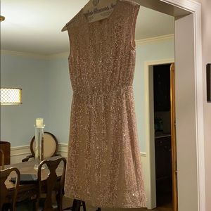 Sequence dress tan/plush color